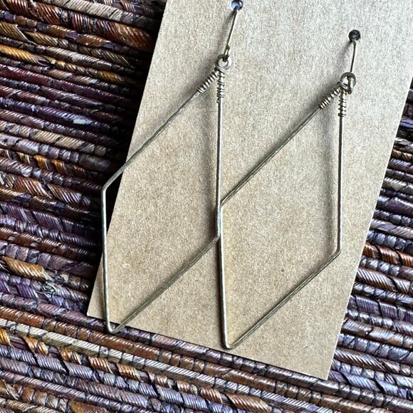 BOGO FREE LONG TRIANGLE GOLD EARRINGS - Picture 4 of 6